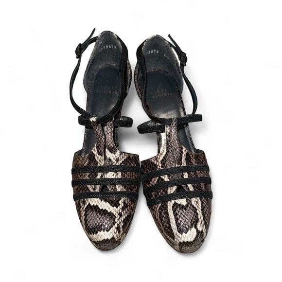 Stuart Weitzman Heritage Azur Reptile Leather Platform Pumps Heels Size 8.5 - Picture 2 of 11